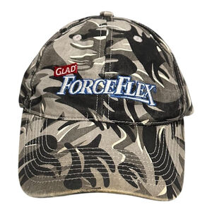 Glad ForceFlex Fersten Hat Cap Strap Back One Size Gray Camo Embroidered Mens
